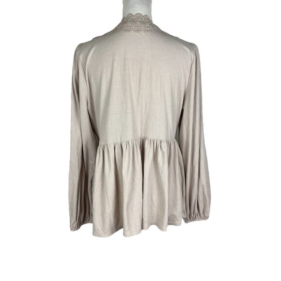 Torrid Super Soft Rib V-Neck Lace Trim Tie Front Sleeve Top Blouse Plus Size 2X - Picture 5 of 8